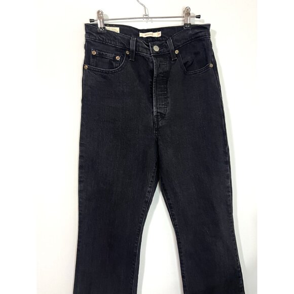 Levi's Black Ribcage Boot Denim High Rise Jeans Size 27 - Picture 5 of 9